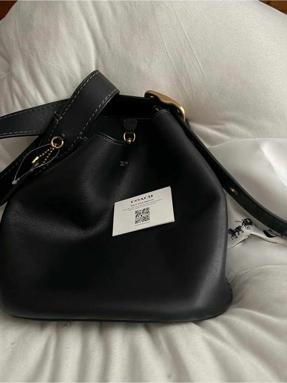 Coach Bleecker Bucket Bag 21 — Black with Gold Hardware